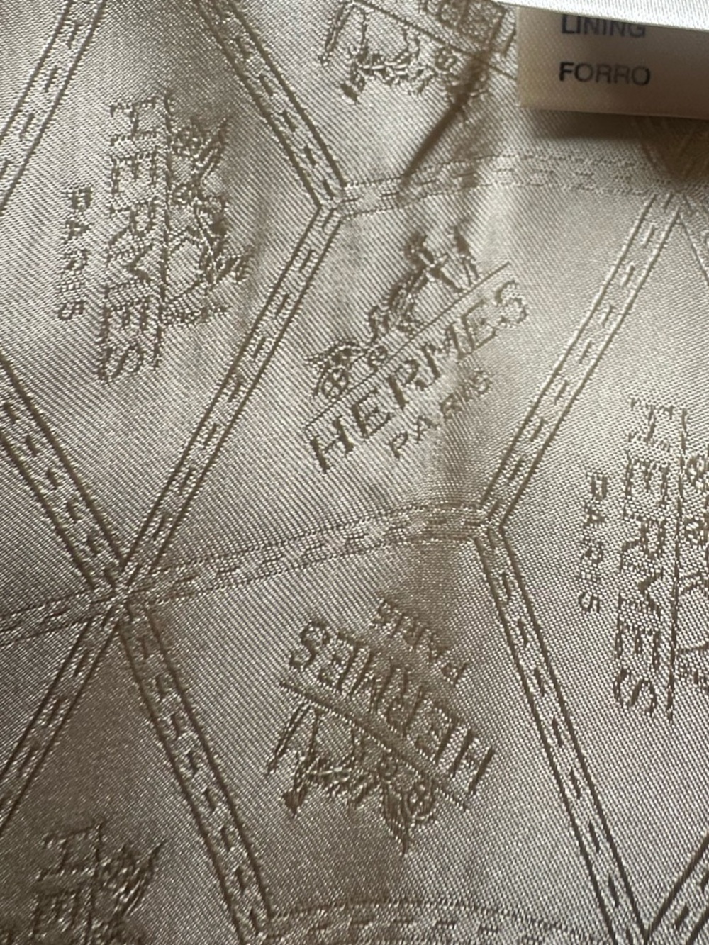 Hermes Cream Blazer Jacket w/ Hermes logo lining sz 40
